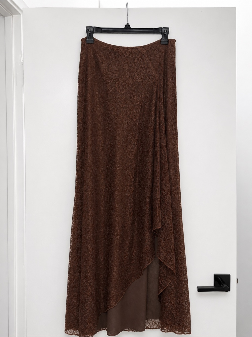 Camila Coelho Brown Lace High-Low Maxi Skirt